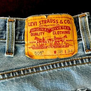 Men’s original Levi’s 505s regular fit size 38, length 34